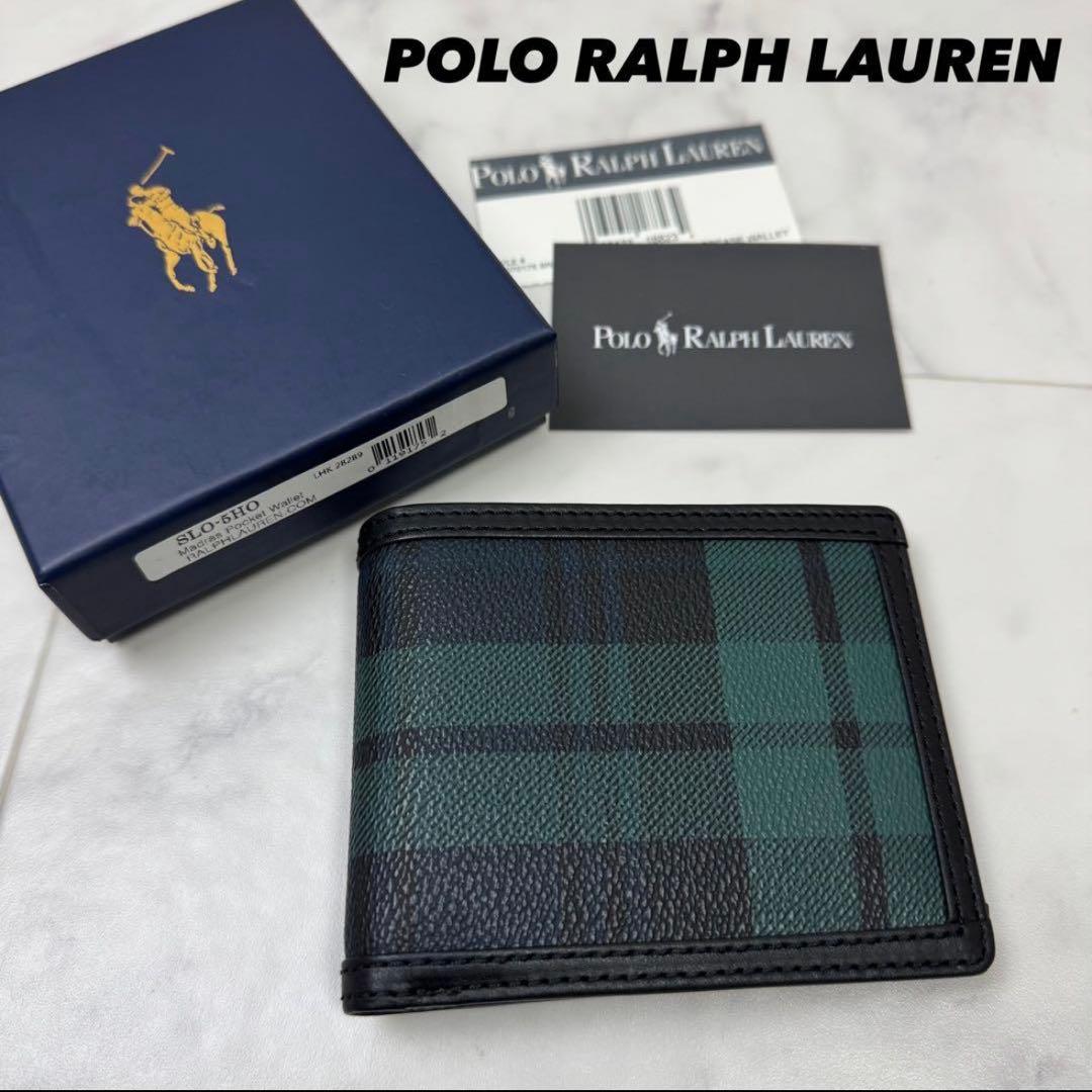 【新品】ポロラルフローレン 財布 二つ折り チェック柄