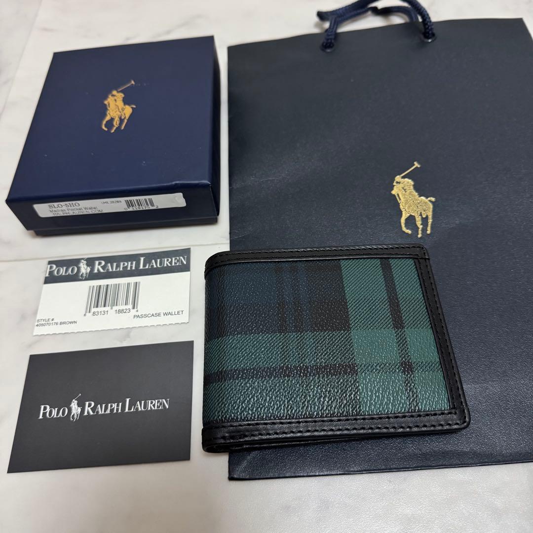 【新品】ポロラルフローレン 財布 二つ折り チェック柄