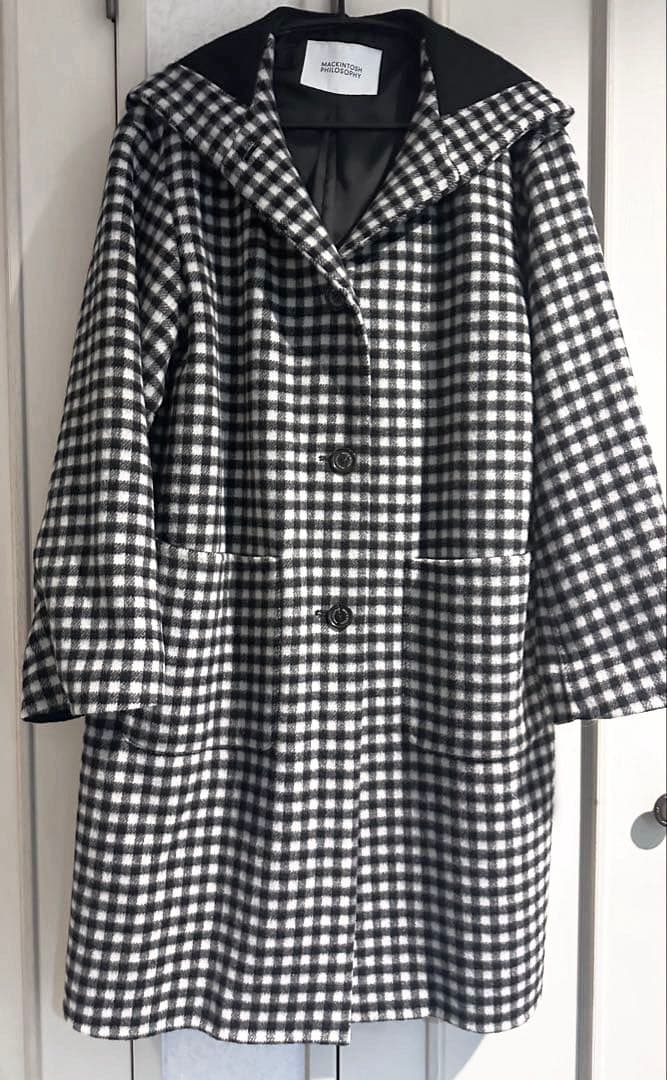 マッキントッシュフィロソフィー シェパードチェック フーデッドコート M