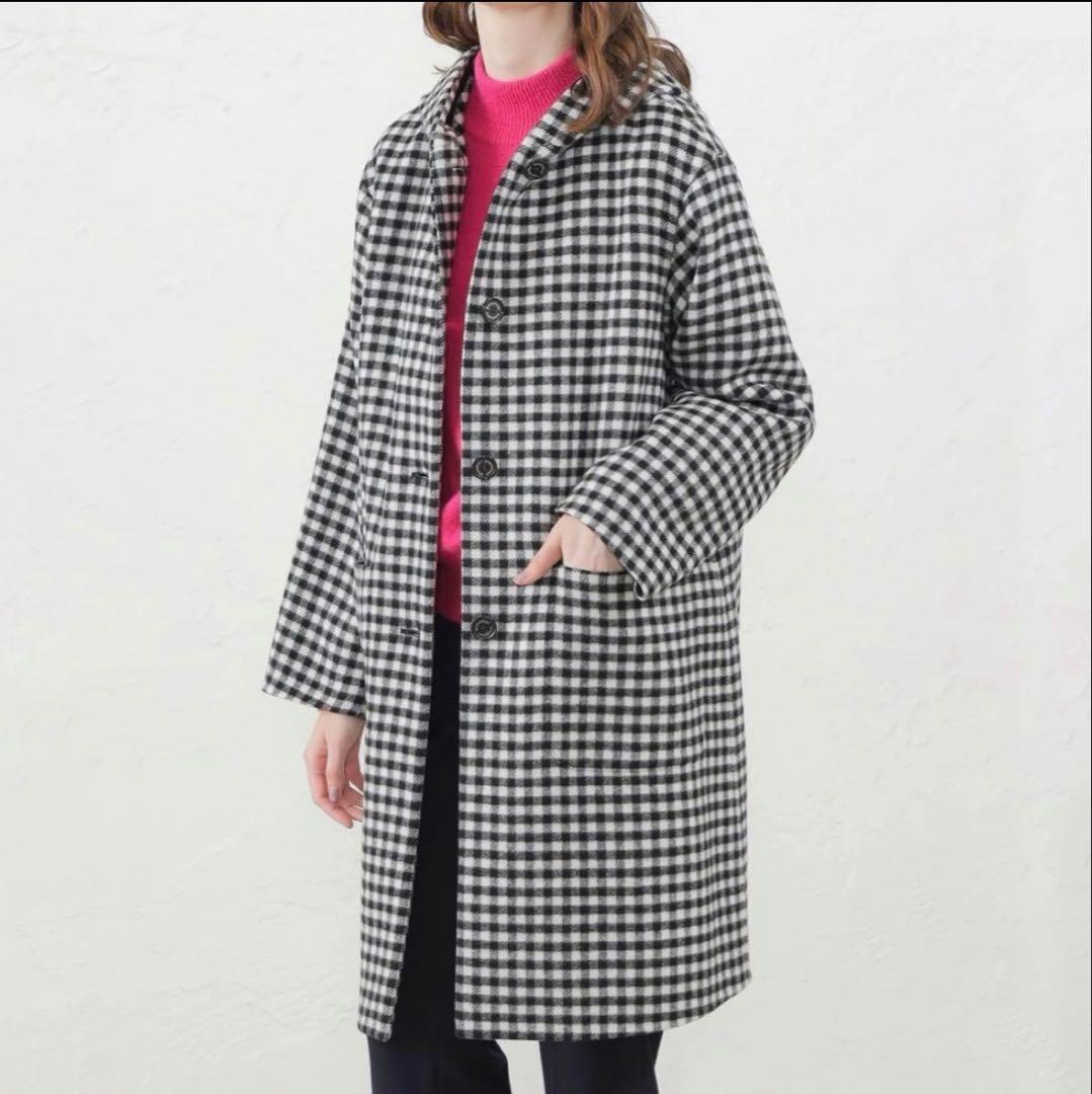 マッキントッシュフィロソフィー シェパードチェック フーデッドコート M