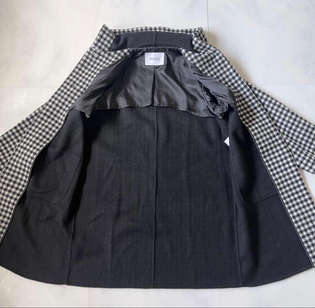 マッキントッシュフィロソフィー シェパードチェック フーデッドコート M
