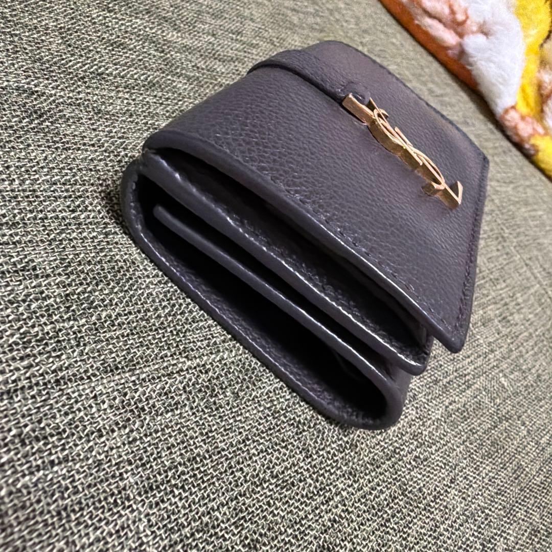 Saint Laurent 三つ折り財布 ダークグレー