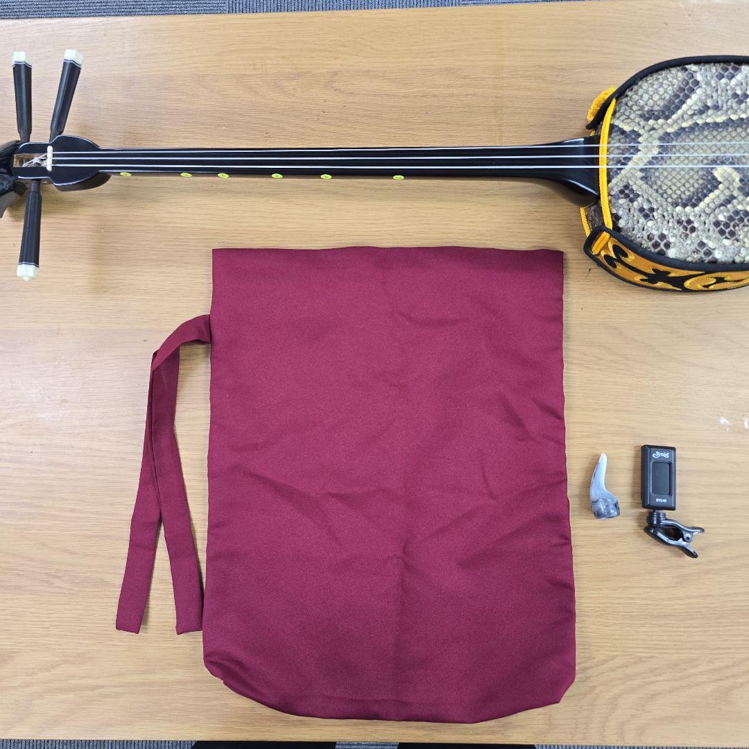 m*a様 【美品】沖縄三線 本革 蛇柄 強化張り 沖縄三味線 和楽器 ソフトケー