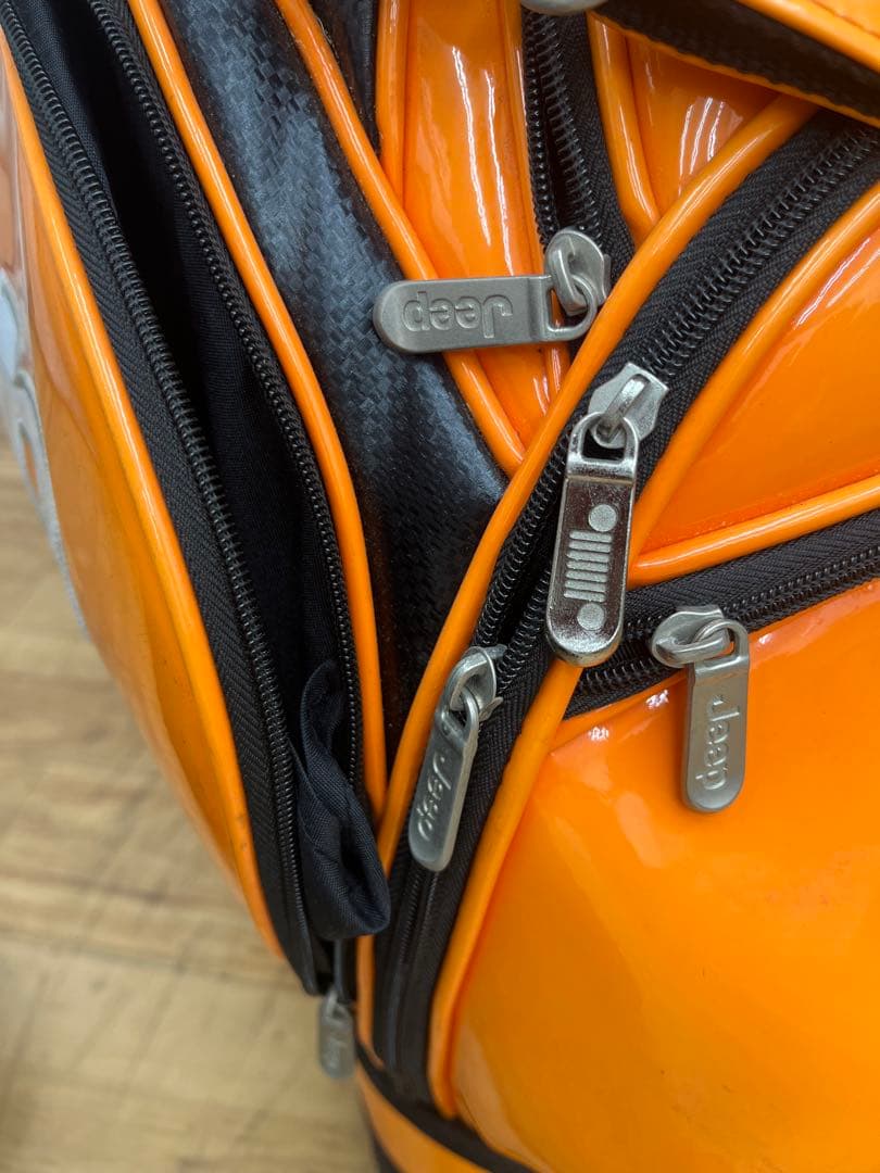 非売品 Jeep ジープ キャディバッグ エナメル オレンジ ゴルフ　車　自動車