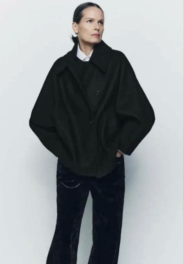 ZARA zw collection クロップド MANTECO ウールコート