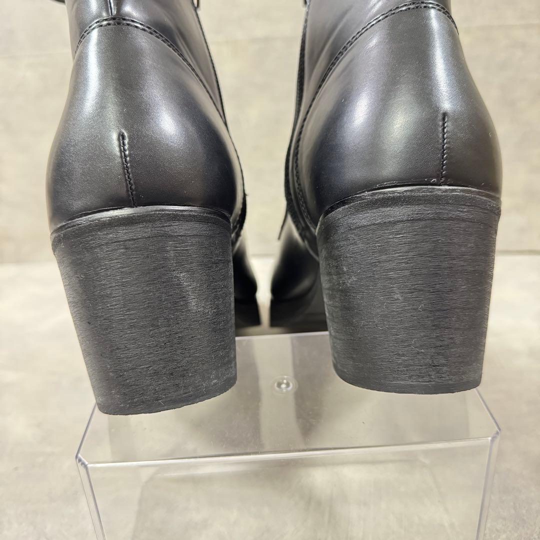 【美品】CLEL ハイソール デザイン ヒールブーツ 黒 M 完売品