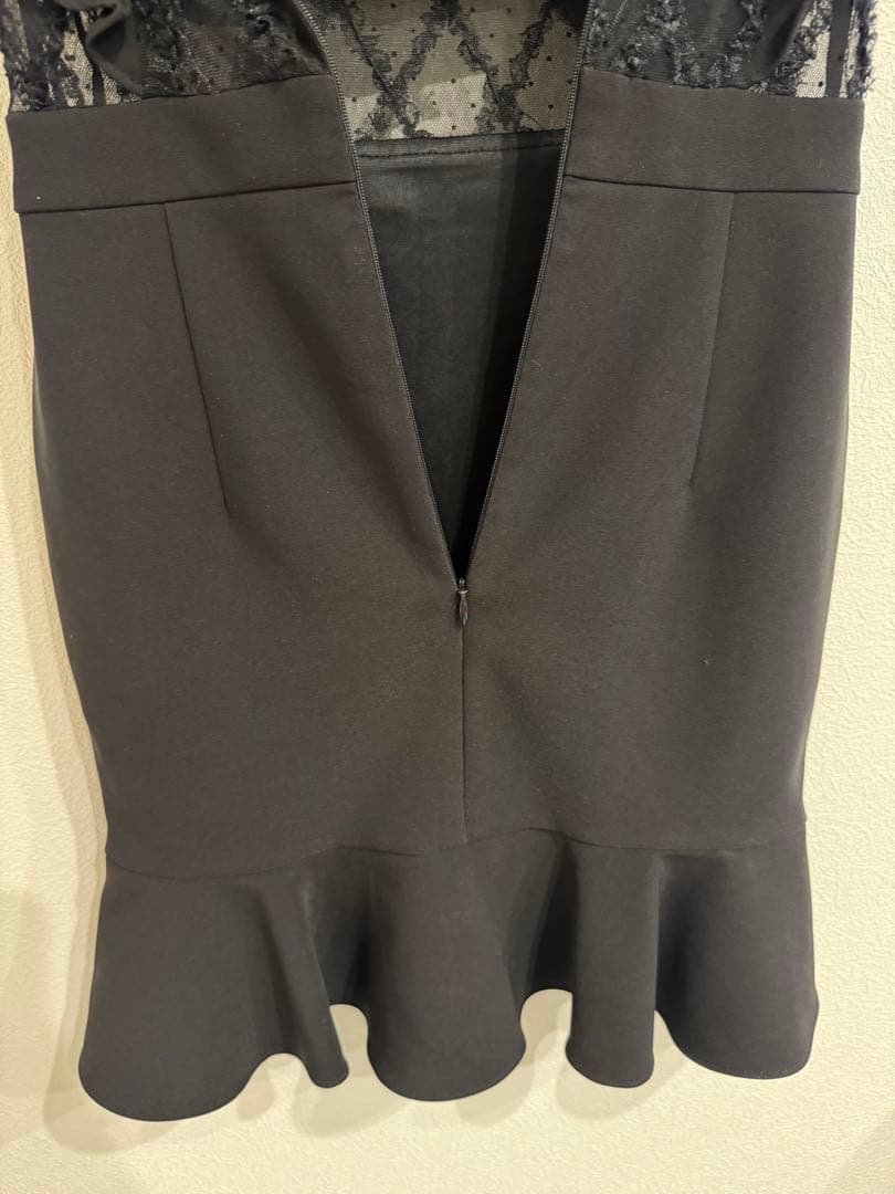 anマーメイド 襟付き フリルデザイン シアー ミニドレス キャバ　sugar