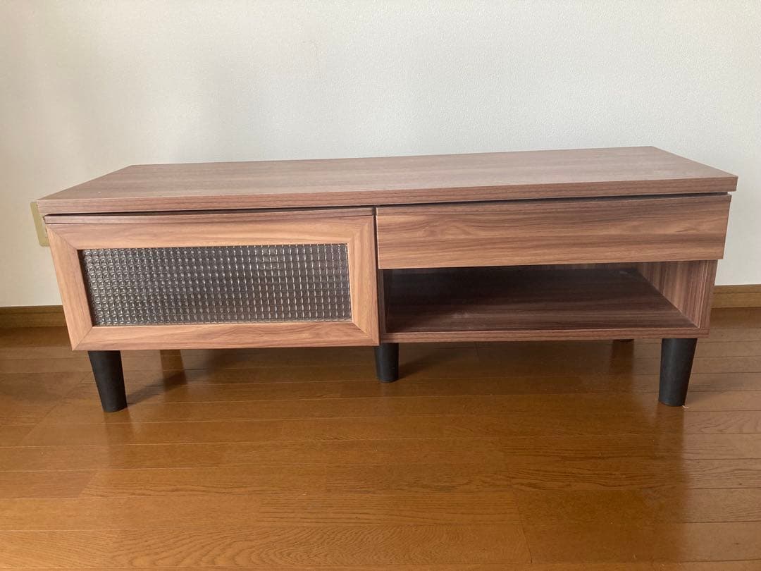 木製テレビボード ブラウン 引き出し付き 扉付き収納 ナチュラル 幅120cm