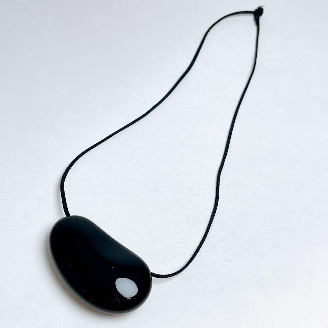 ティファニー ビーンズ ハードウッド ラッカー　シルクコード ネックレス　黒