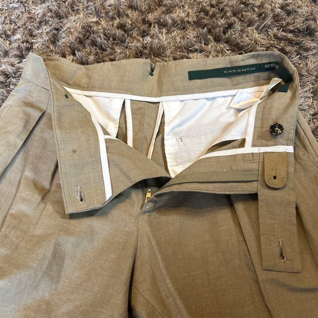 T*T様 BERWICH スコッチ　ベージュ 2プリーツ スラックス　44