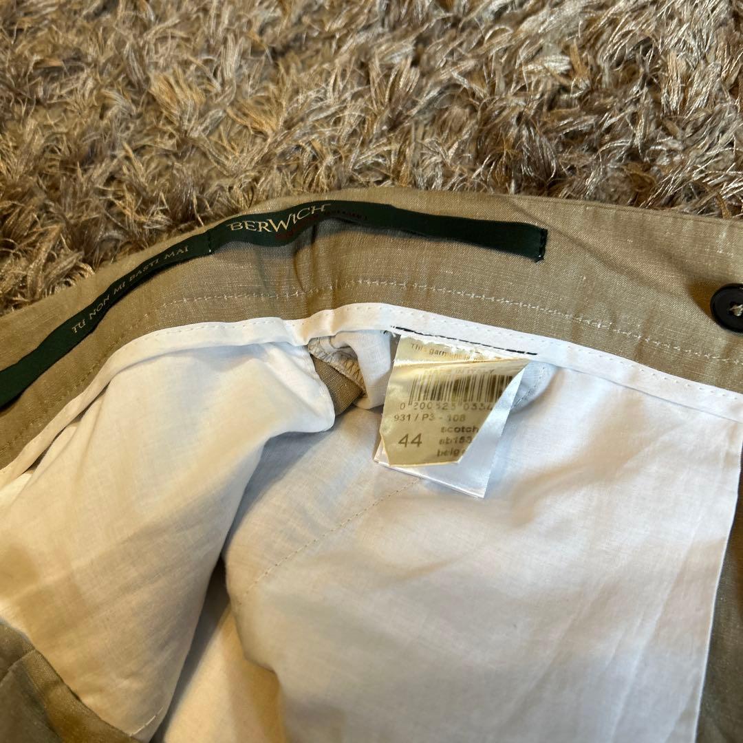 T*T様 BERWICH スコッチ　ベージュ 2プリーツ スラックス　44