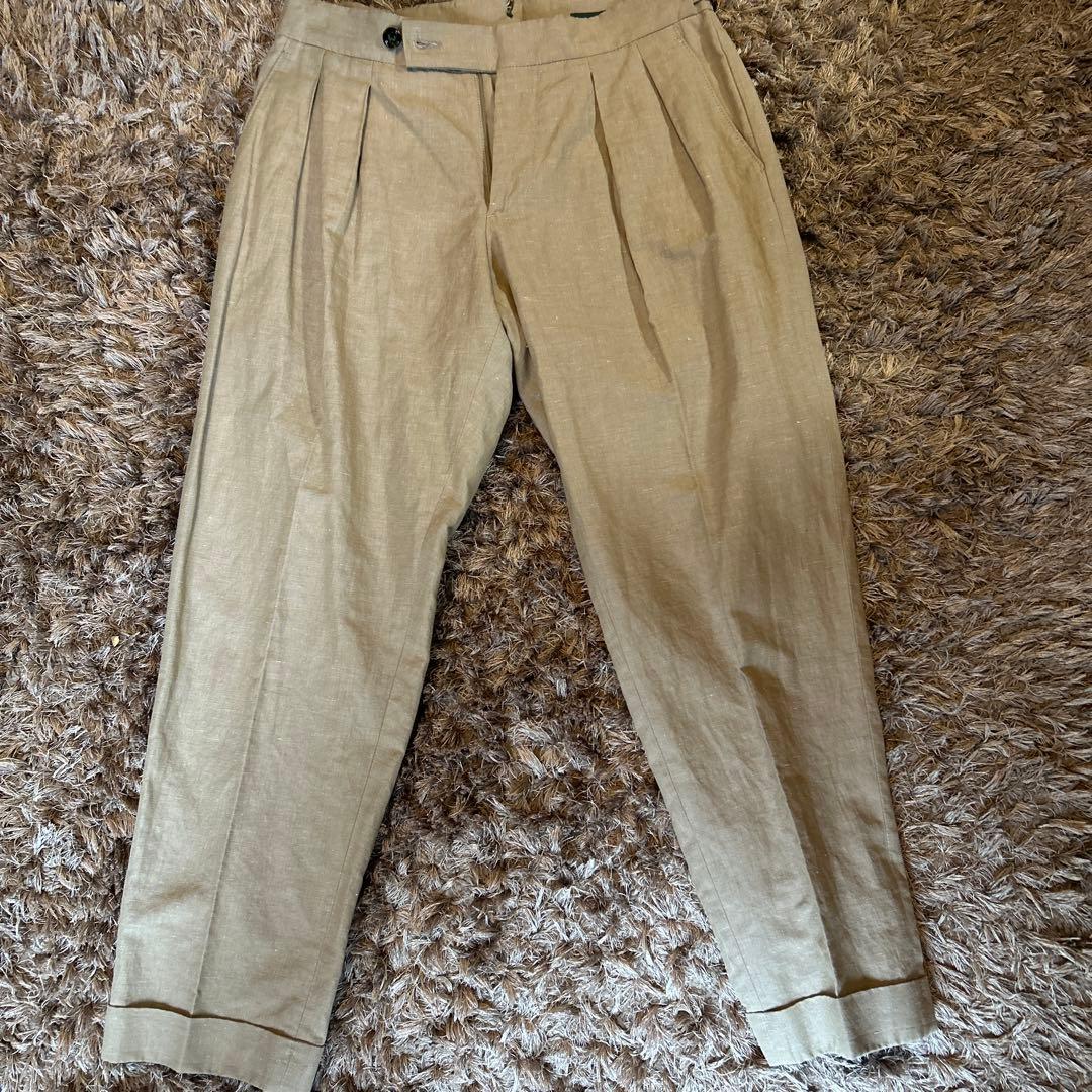 T*T様 BERWICH スコッチ　ベージュ 2プリーツ スラックス　44