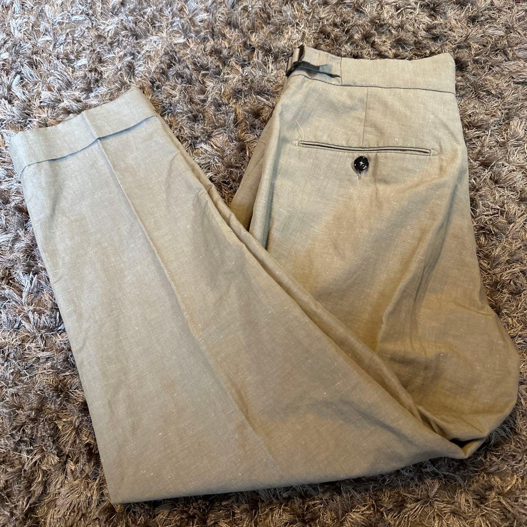 T*T様 BERWICH スコッチ　ベージュ 2プリーツ スラックス　44