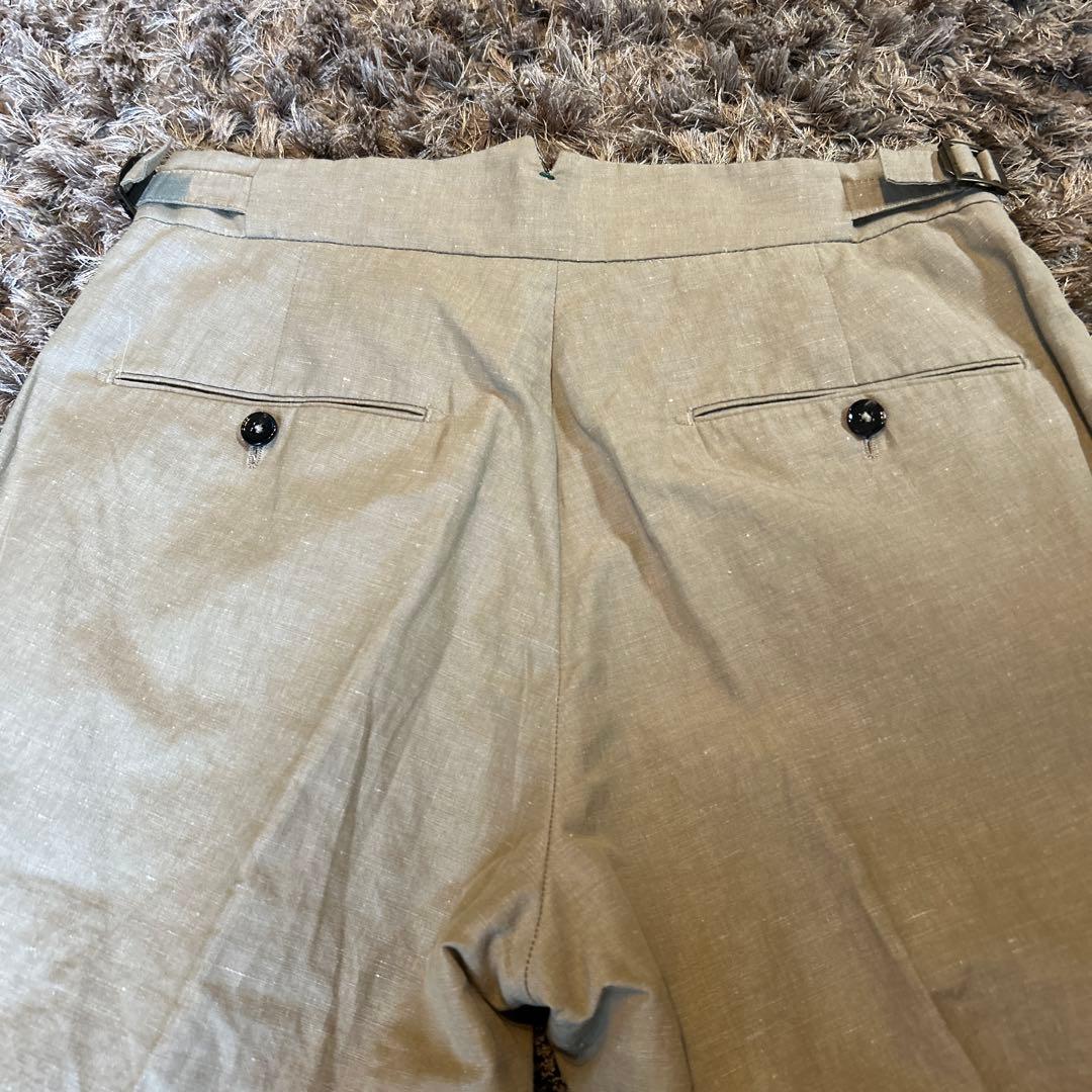 T*T様 BERWICH スコッチ　ベージュ 2プリーツ スラックス　44