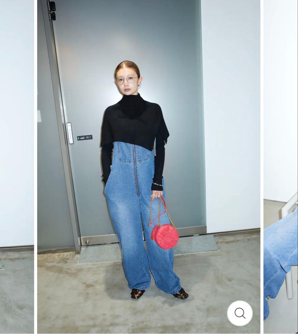 ネコさま専用【タグ付き】IAM ケープニット＋デザインデニムサロペットセット