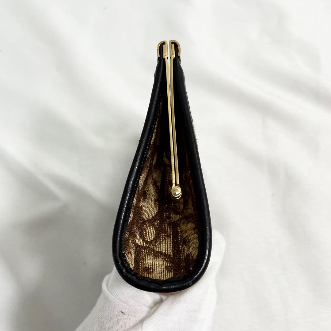美品 クリスチャンディオール キャンバス トロッター柄 クラッチバッグ がま口