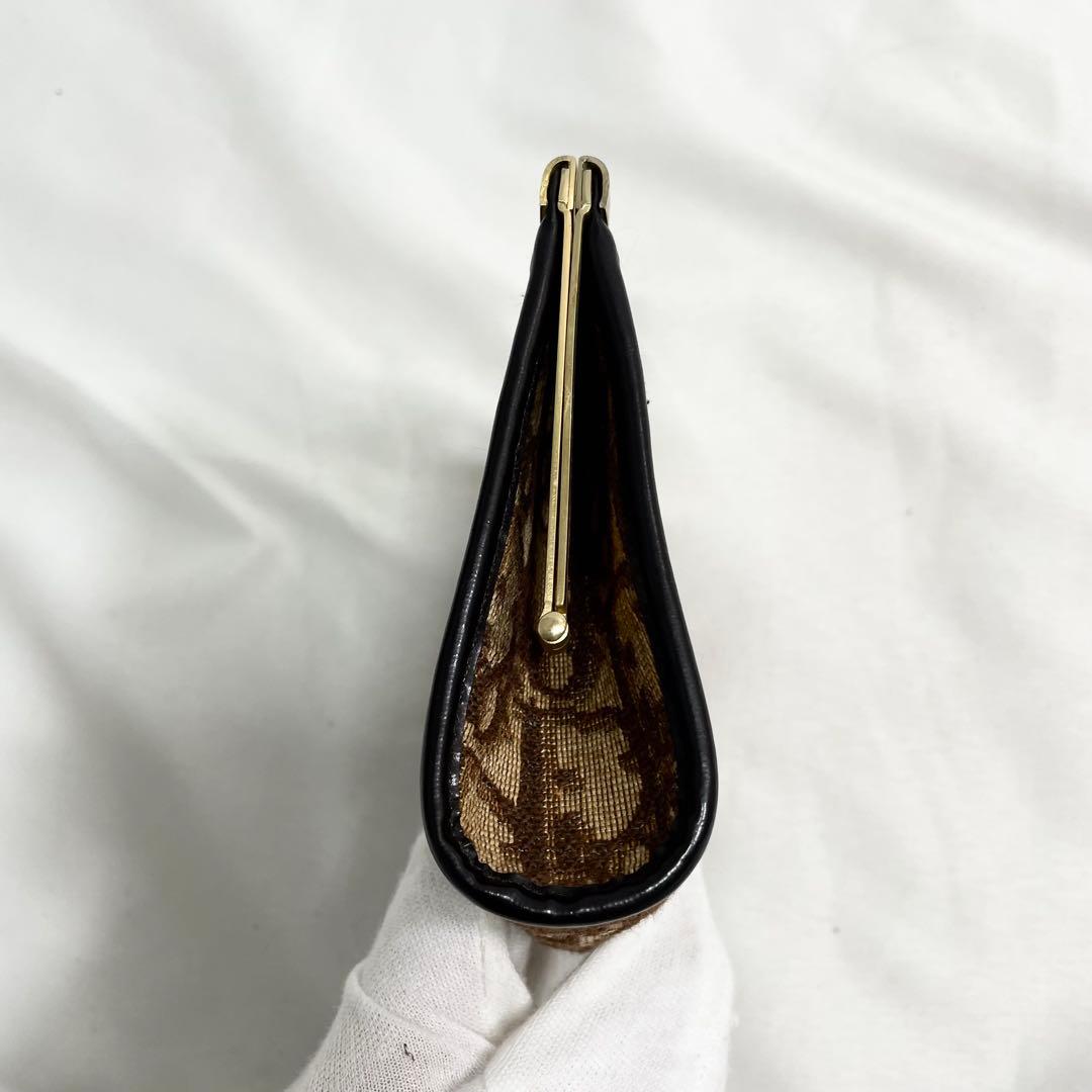 美品 クリスチャンディオール キャンバス トロッター柄 クラッチバッグ がま口