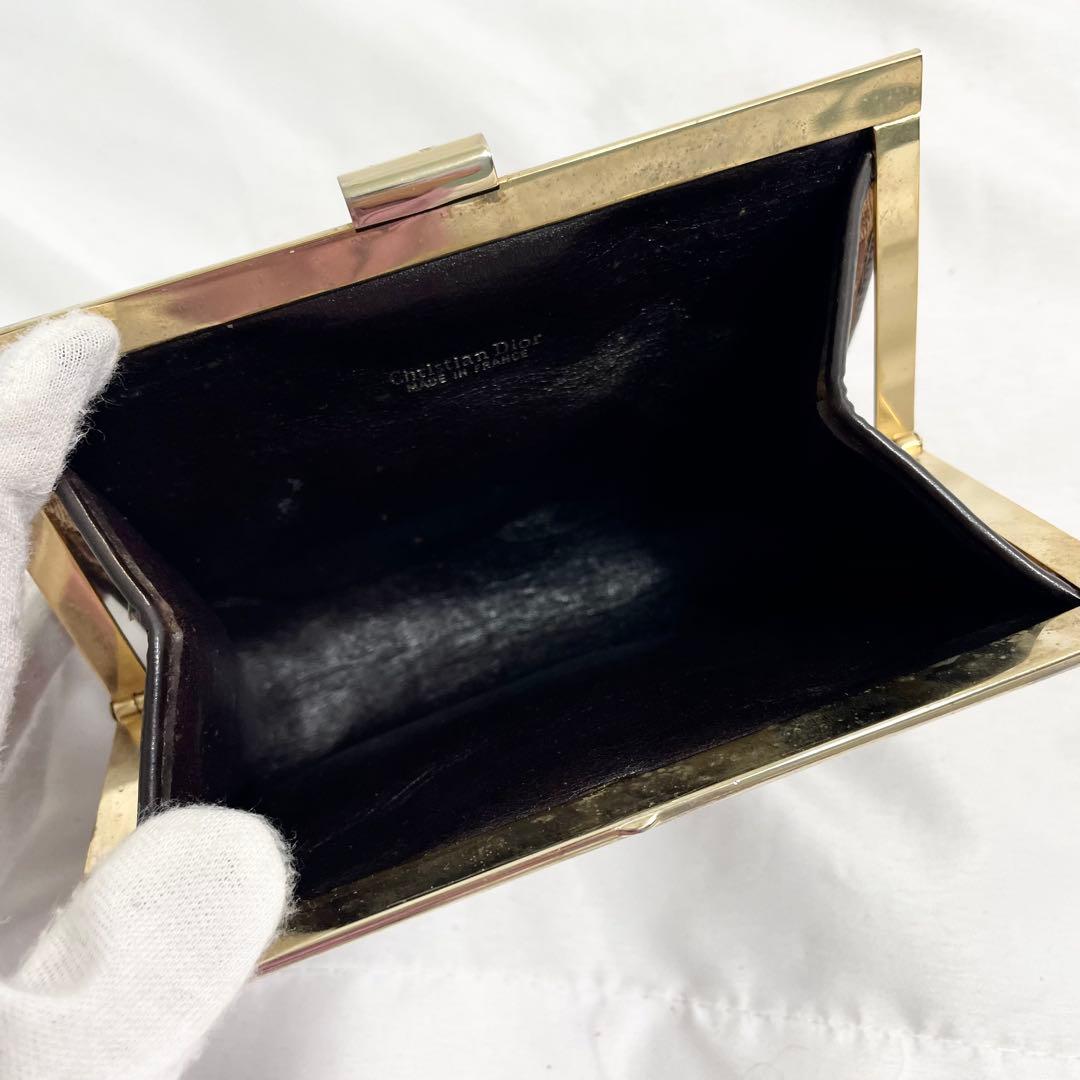 美品 クリスチャンディオール キャンバス トロッター柄 クラッチバッグ がま口