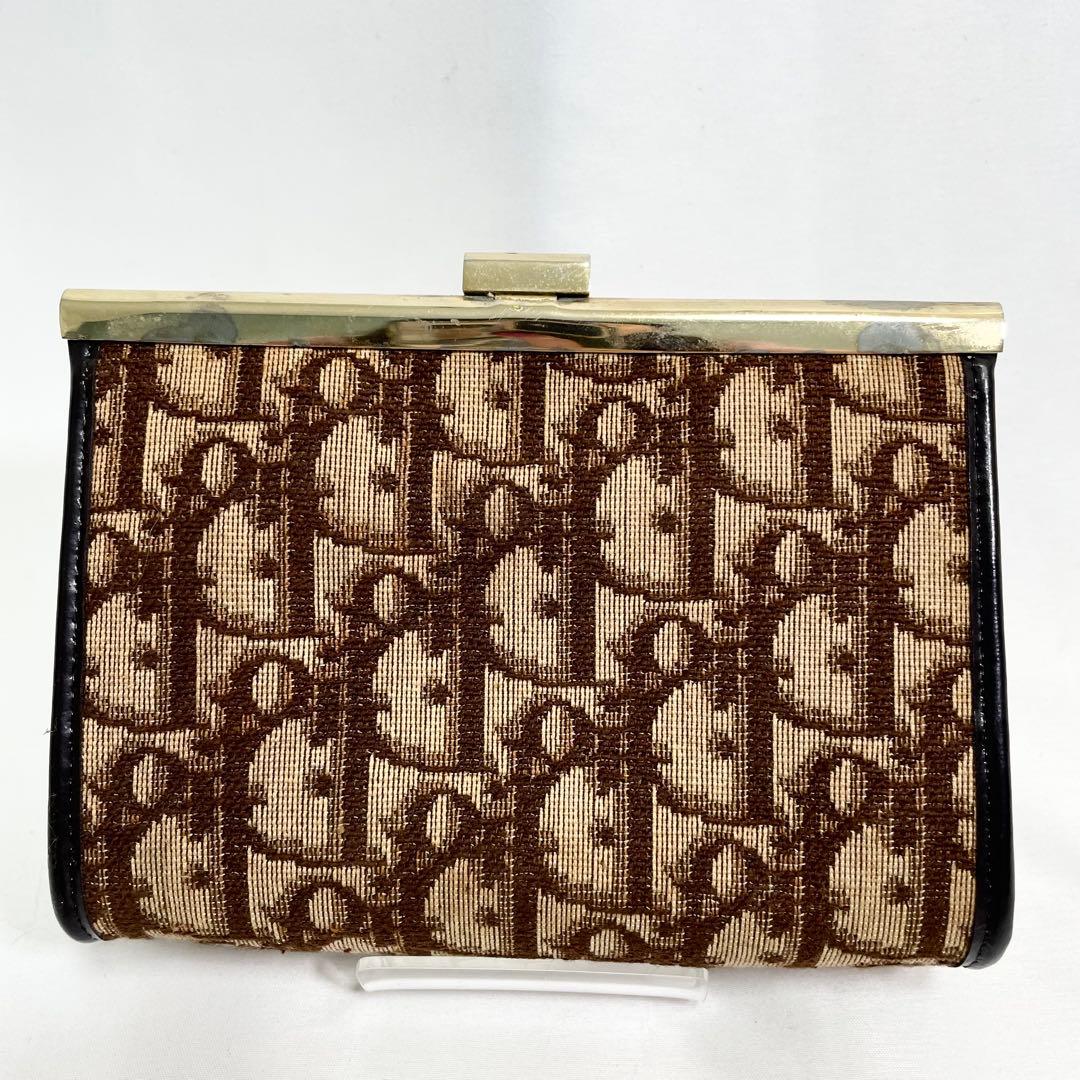 美品 クリスチャンディオール キャンバス トロッター柄 クラッチバッグ がま口