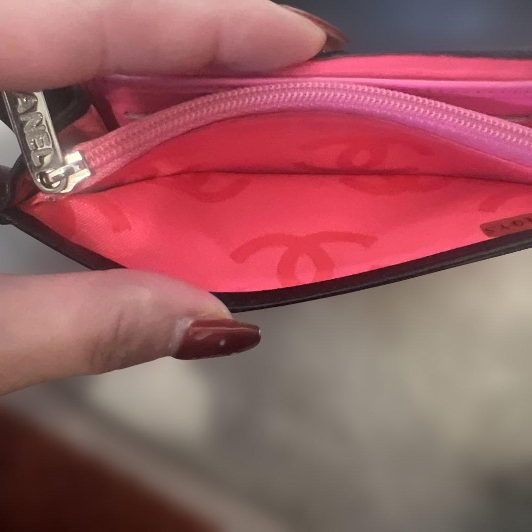 CHANEL シャネル カンボンライン レザー 二つ折り財布 コンパクト財布