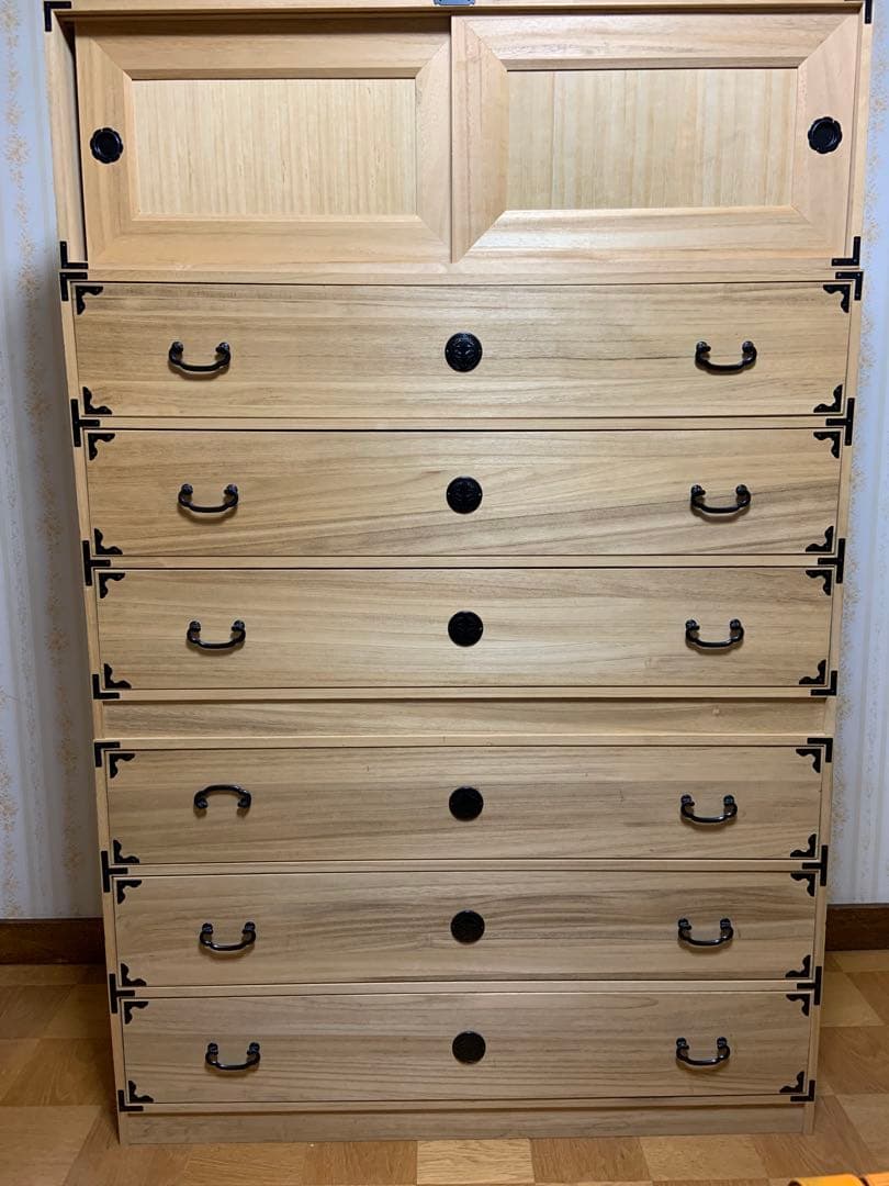 桐箪笥 3段重ね 着物収納 和家具 桐タンス たのメル便／直接引き取り可」