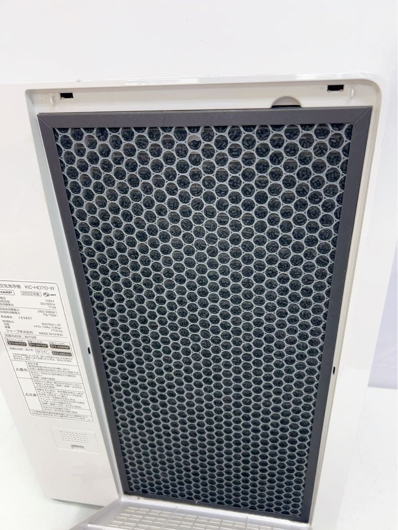12ABM001 2022年製 SHARP 除加湿空気清浄機 KC-HD70-W