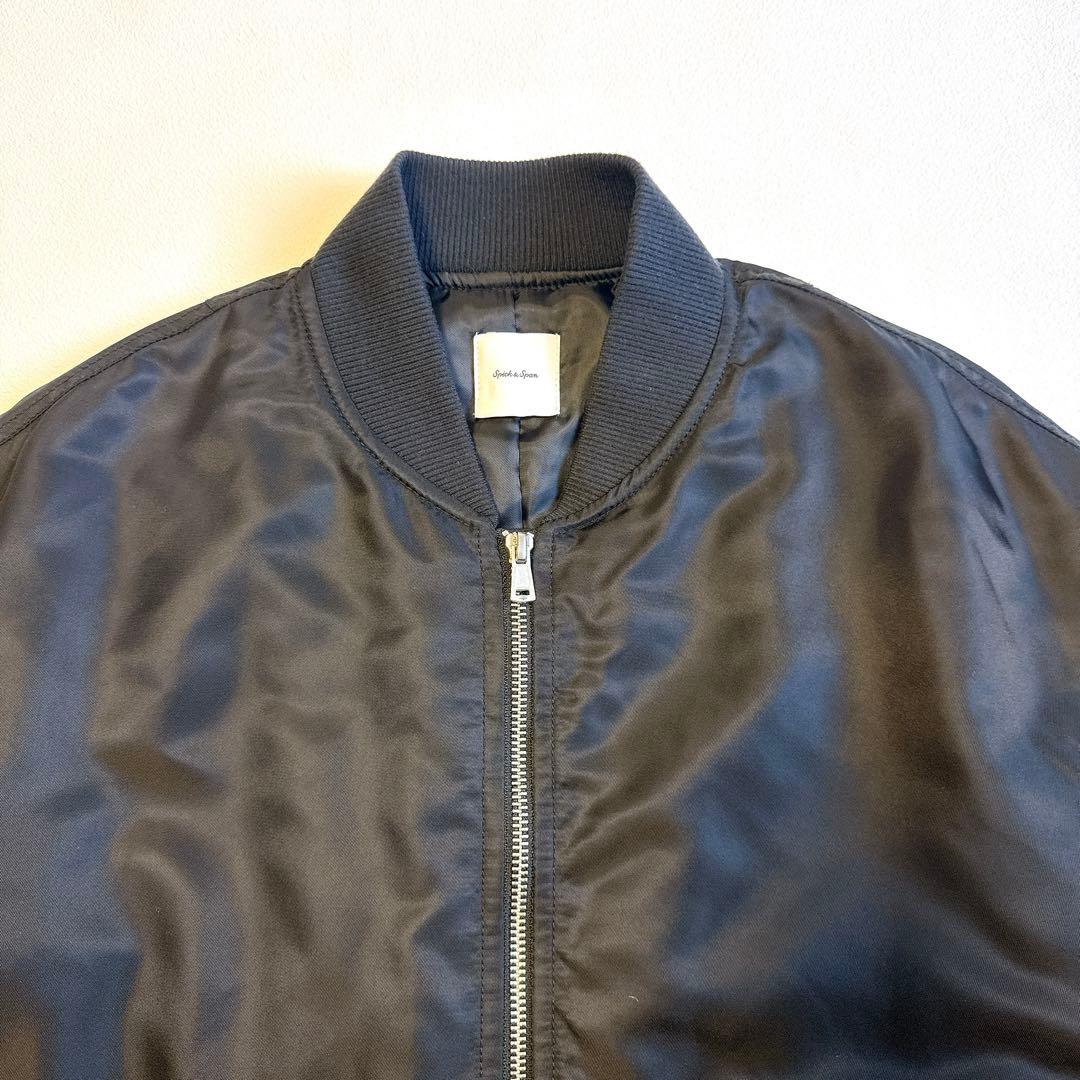 Spick & Span ナイロンツイルMA-1ジャケット 黒　38