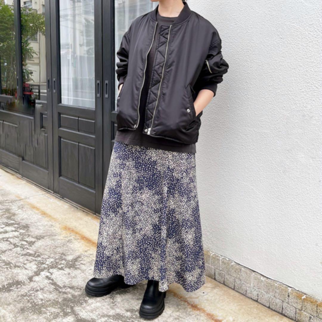 Spick & Span ナイロンツイルMA-1ジャケット 黒　38