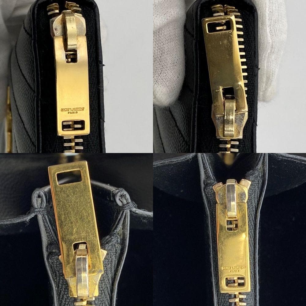 【美品】サンローラン モノグラム フルジップ ウォレット 長財布 Vステッチ