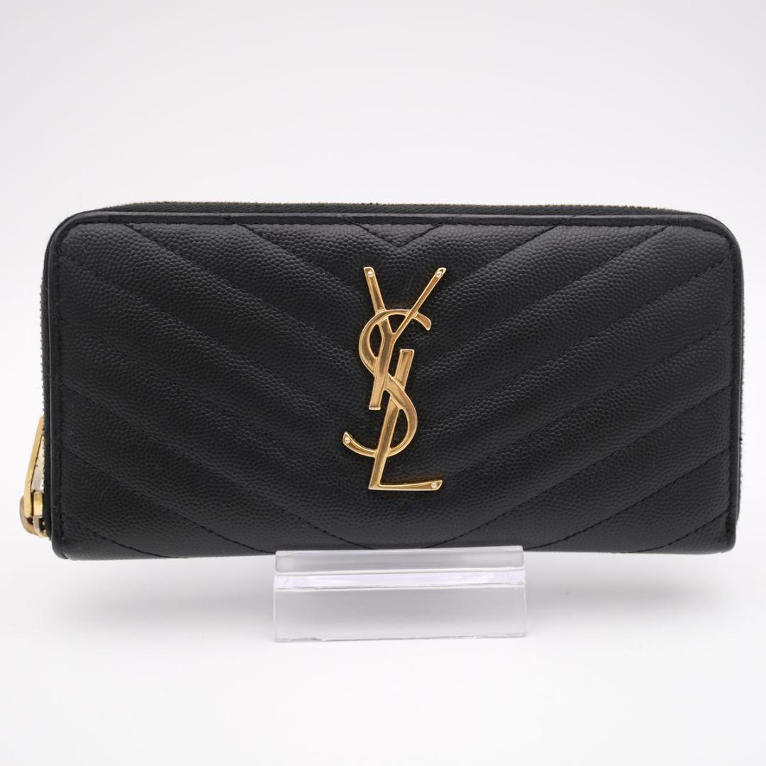 【美品】サンローラン モノグラム フルジップ ウォレット 長財布 Vステッチ