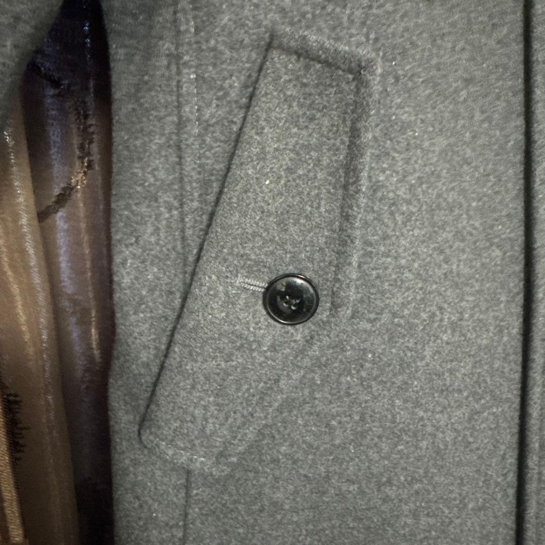 美品　バーバリーブラックレーベル グレー ウール ピーコート