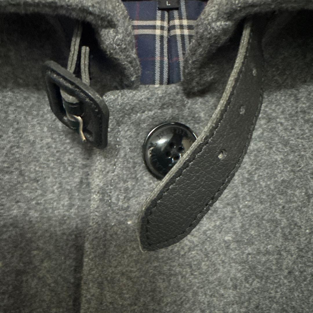 美品　バーバリーブラックレーベル グレー ウール ピーコート