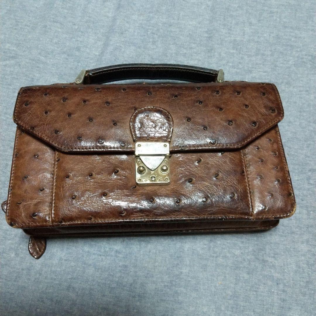 【断捨離セール】アンティーク　オーストリッチセカンドバック