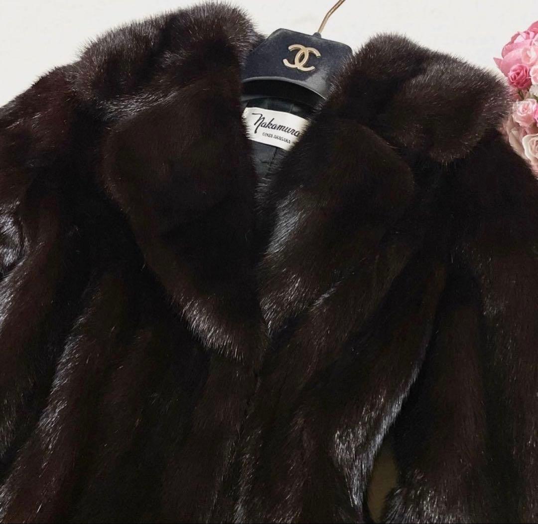 【出品25日まで最終値下】ロング ミンクファーコート 総丈114cm