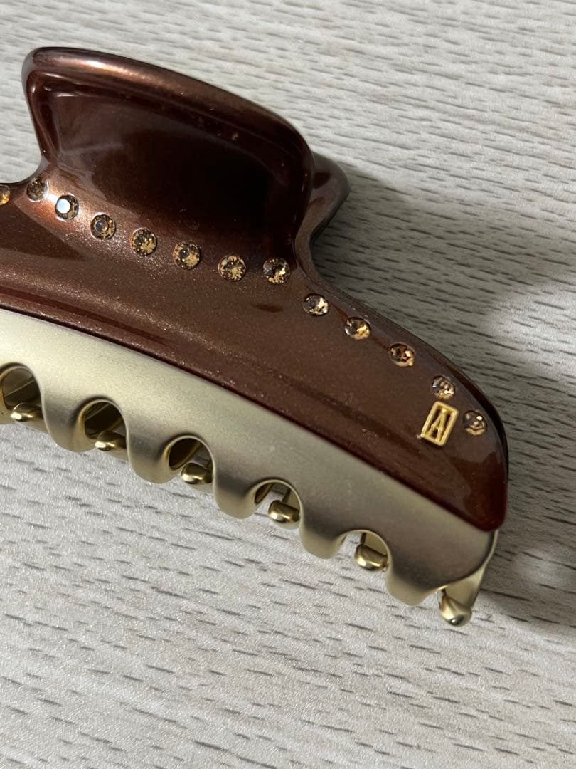 アレクサンドル ドゥ パリ ヘアクリップ ヴァンドーム ブラウン クリップ L