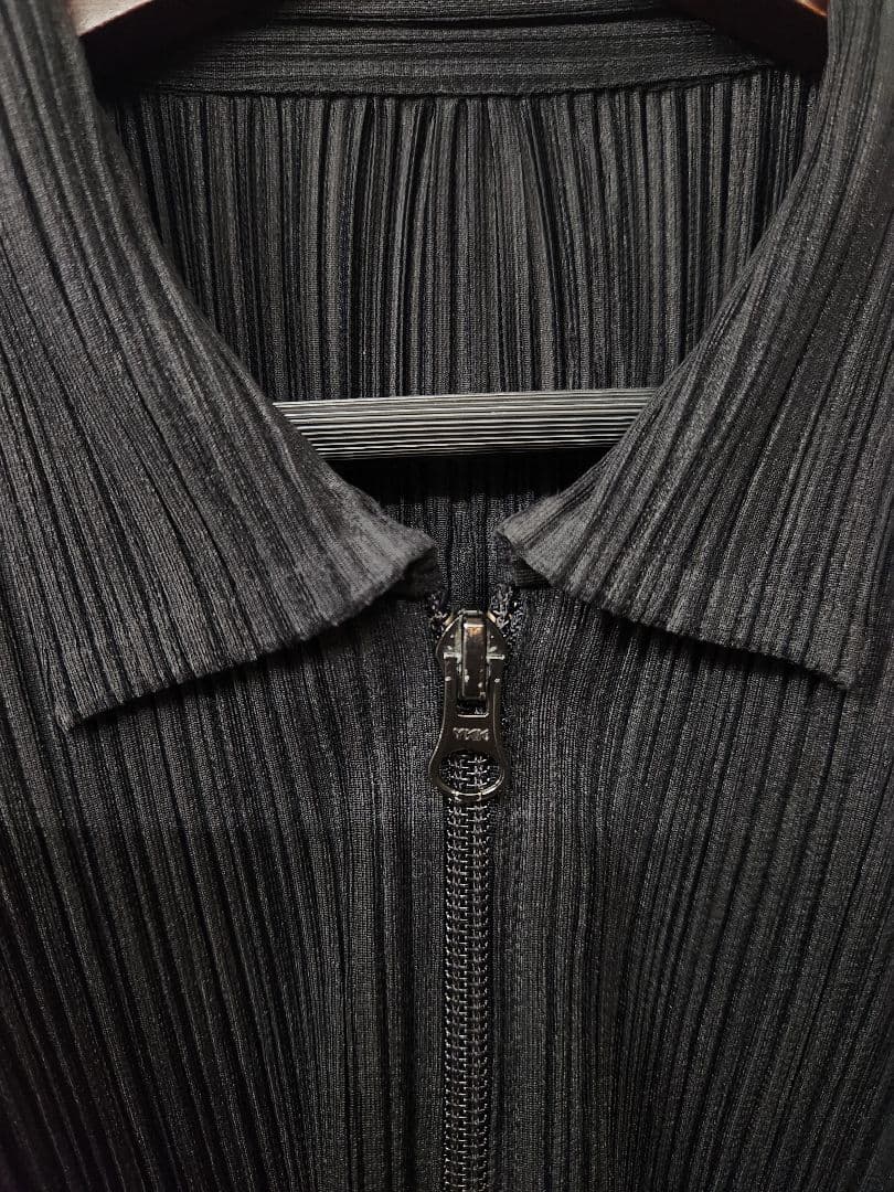 1111189　PLEATSPLEASE　長袖カーディガン　ダブルジップ　ポケ有