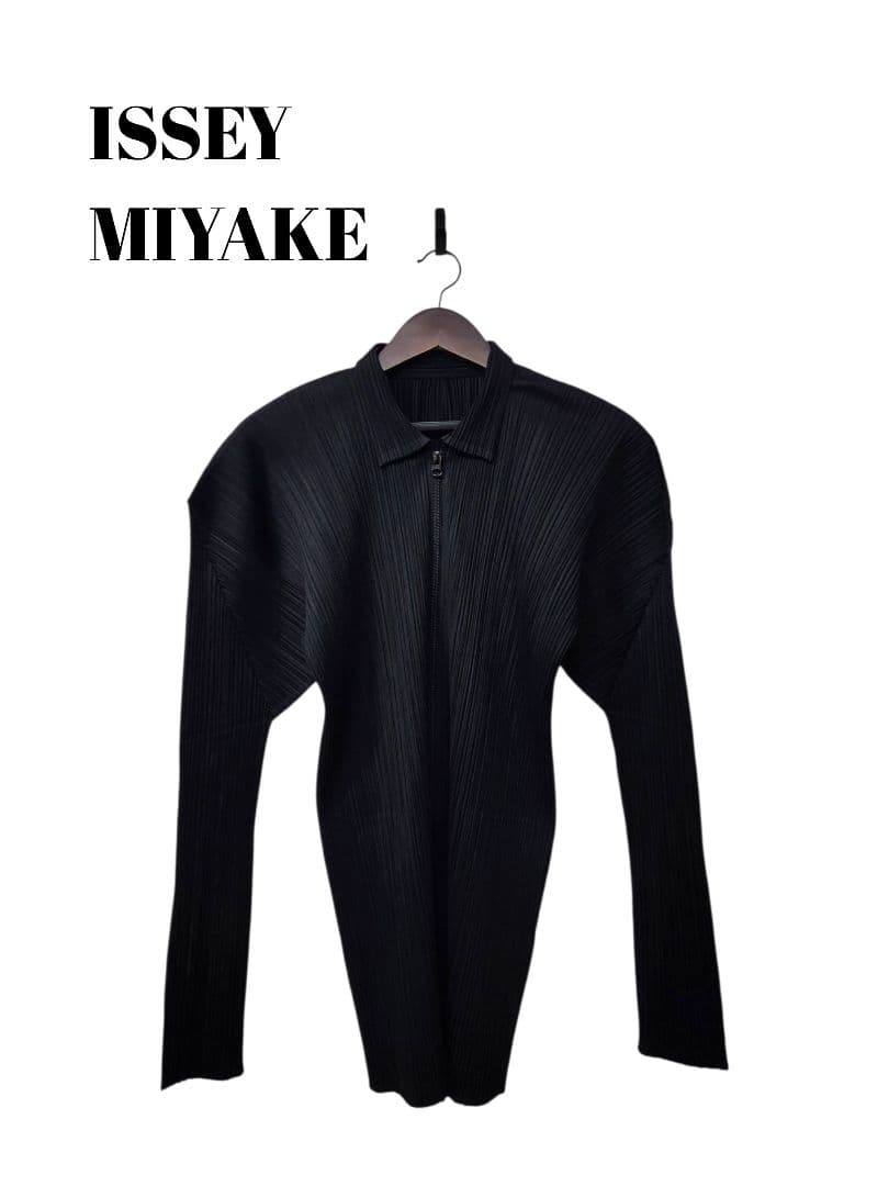 1111189　PLEATSPLEASE　長袖カーディガン　ダブルジップ　ポケ有