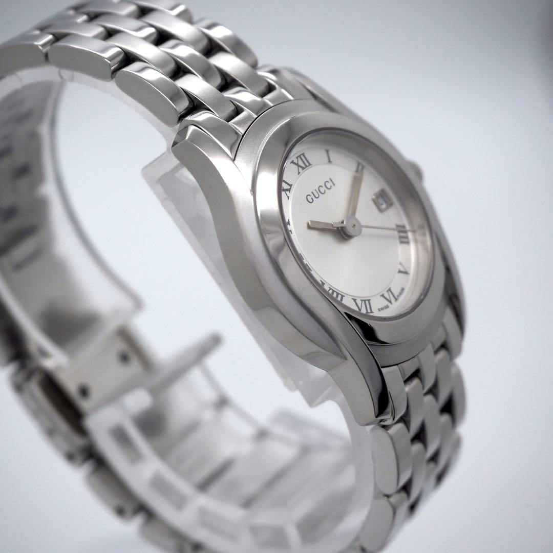 314 稼働 GUCCI 時計　レディース 5500L シルバー デイト　ローマ