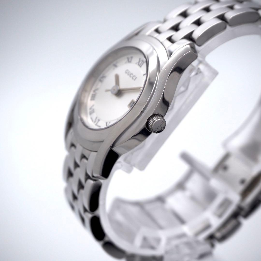 314 稼働 GUCCI 時計　レディース 5500L シルバー デイト　ローマ