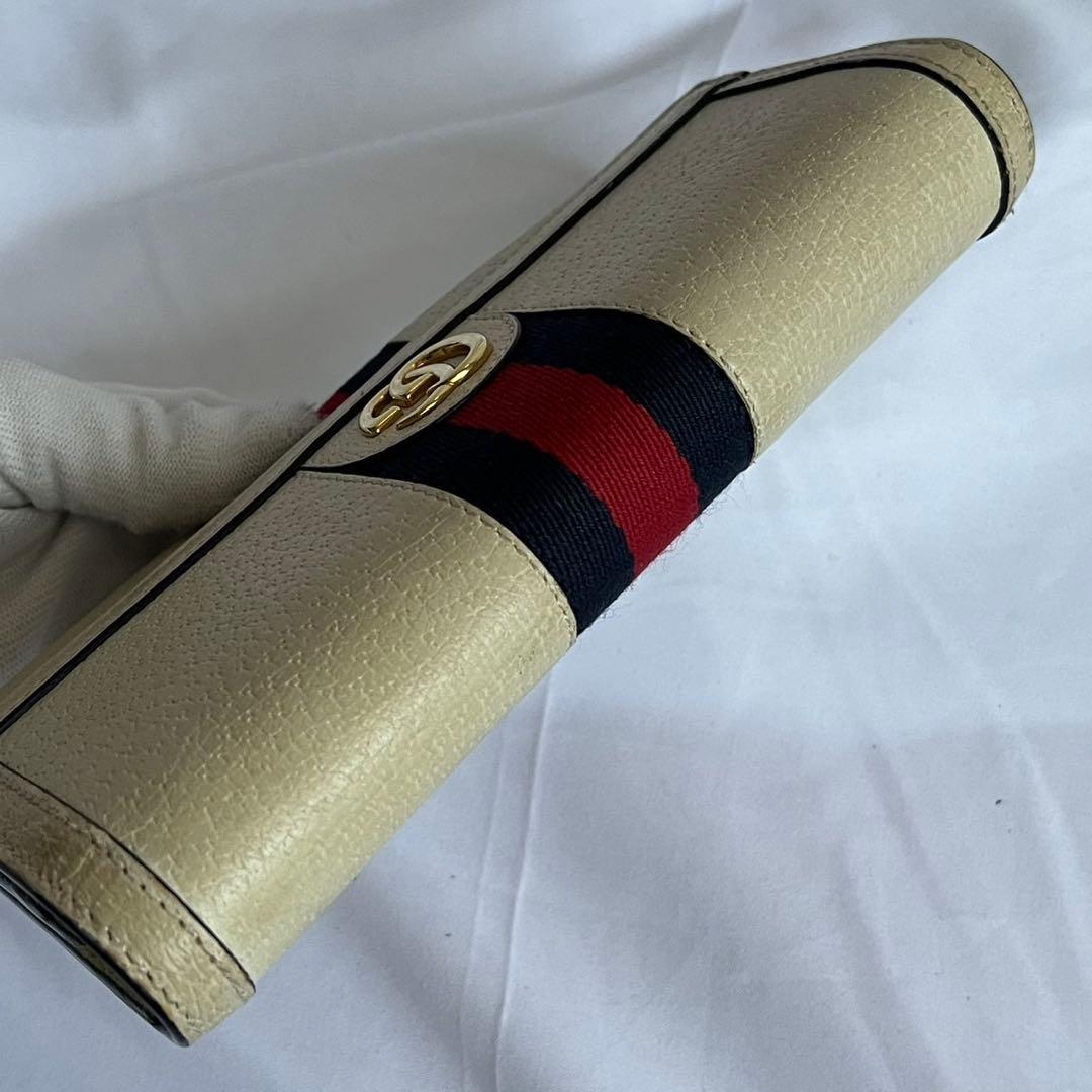 極美品✨　GUCCI 長財布　シェリーライン　ggマーモント　レザー　ホワイト