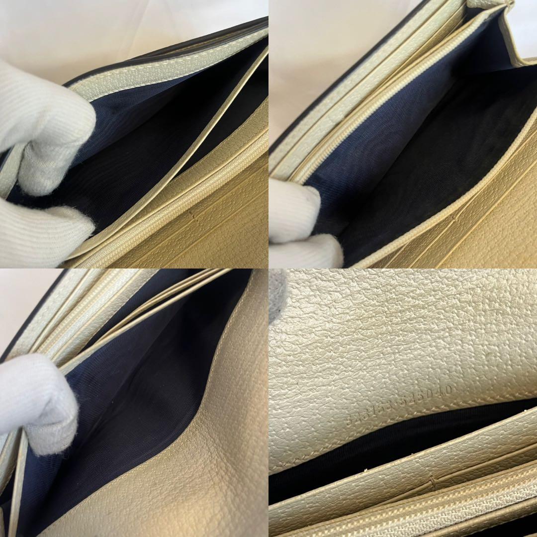 極美品✨　GUCCI 長財布　シェリーライン　ggマーモント　レザー　ホワイト