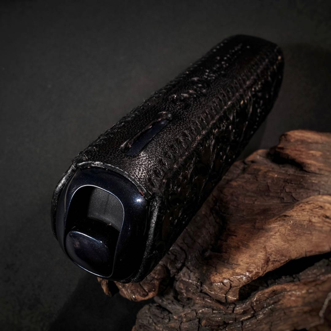 にこ　プルームオーラ 本革製カバー&ステックケースセット〝髑髏 混〟漆黒