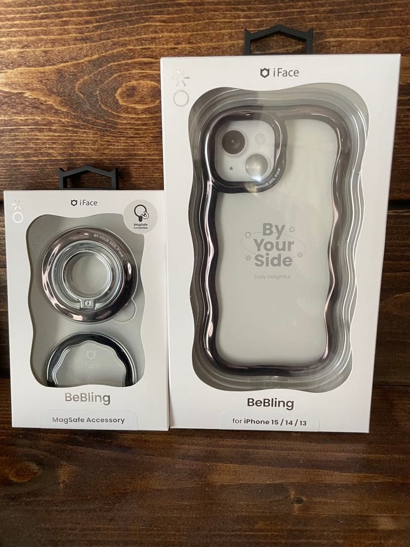 新品ブラックifacebebling iPhone15とリングセット