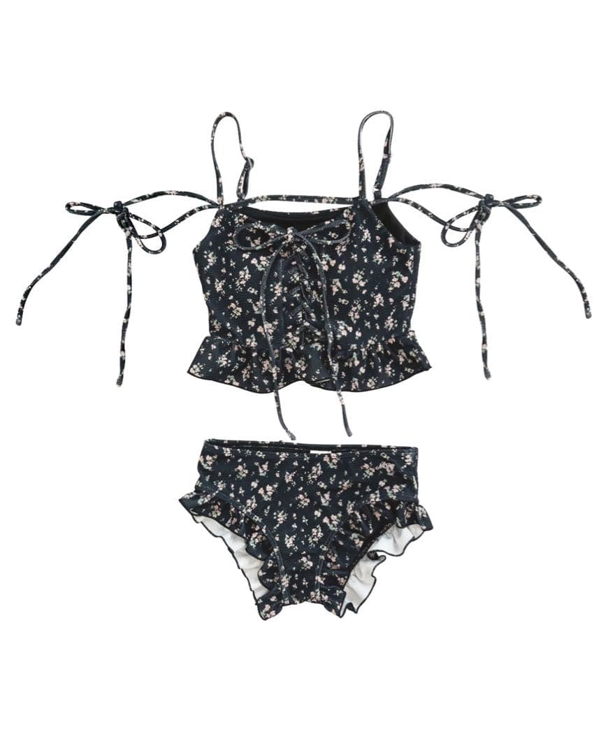 【完売品】michellMacaron 水着 フラワー フリル ビキニ XS 黒