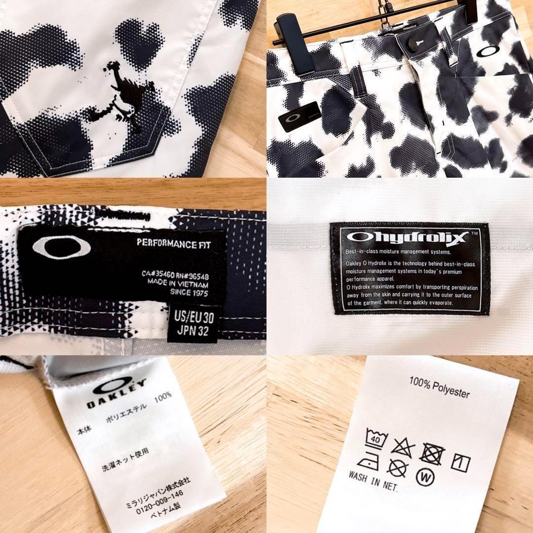 レア/廃番【オークリー】斑模様 デザイン ゴルフ セットアップ 上下 白×グレー