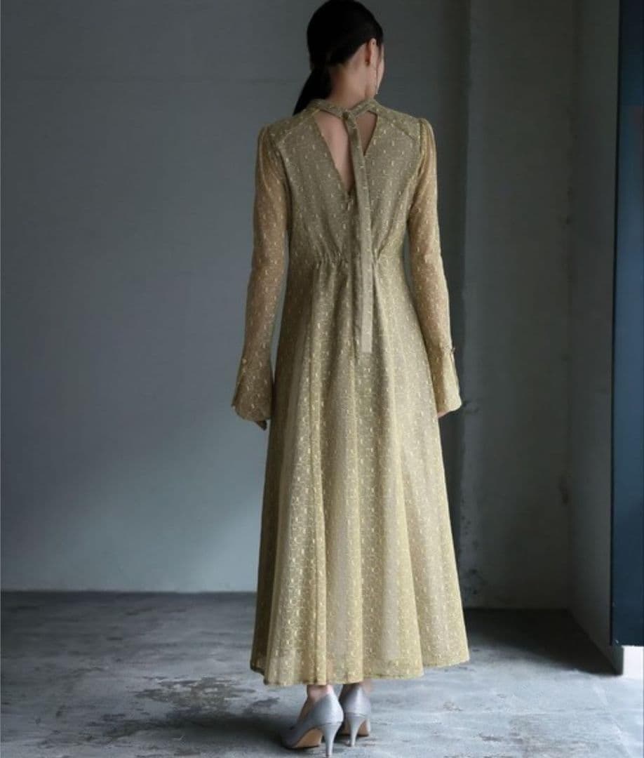 美品 ANDRESD アンドレスド バックオープンジオメトリックドレス S