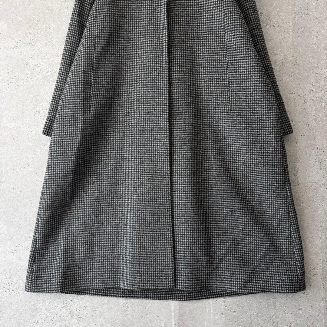 24AW✨CELFORD ノーカラーコート カシミヤ　チェック　38 タグ付き