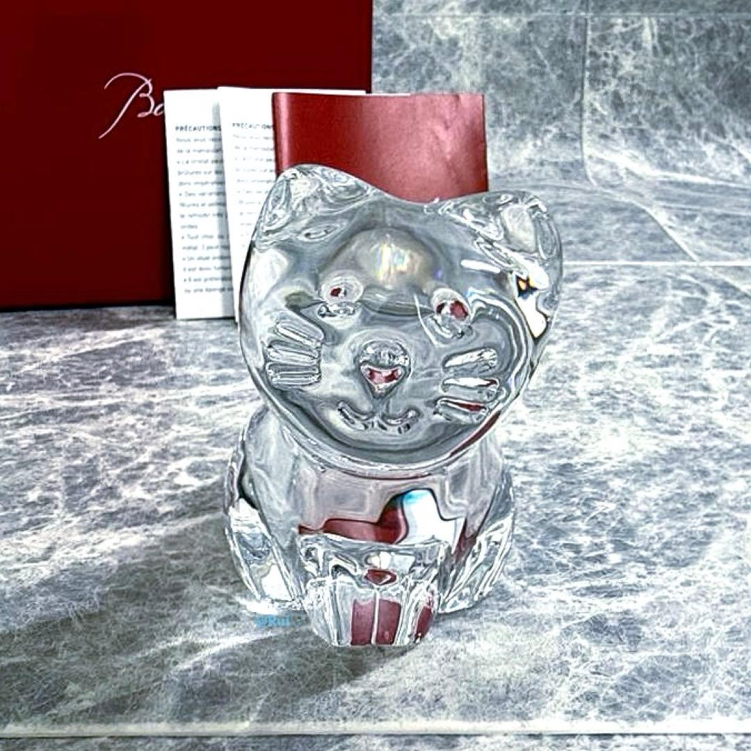 新品 美品 希少 バカラ クリスタルガラス ミニマルズ キャット フィギュリン