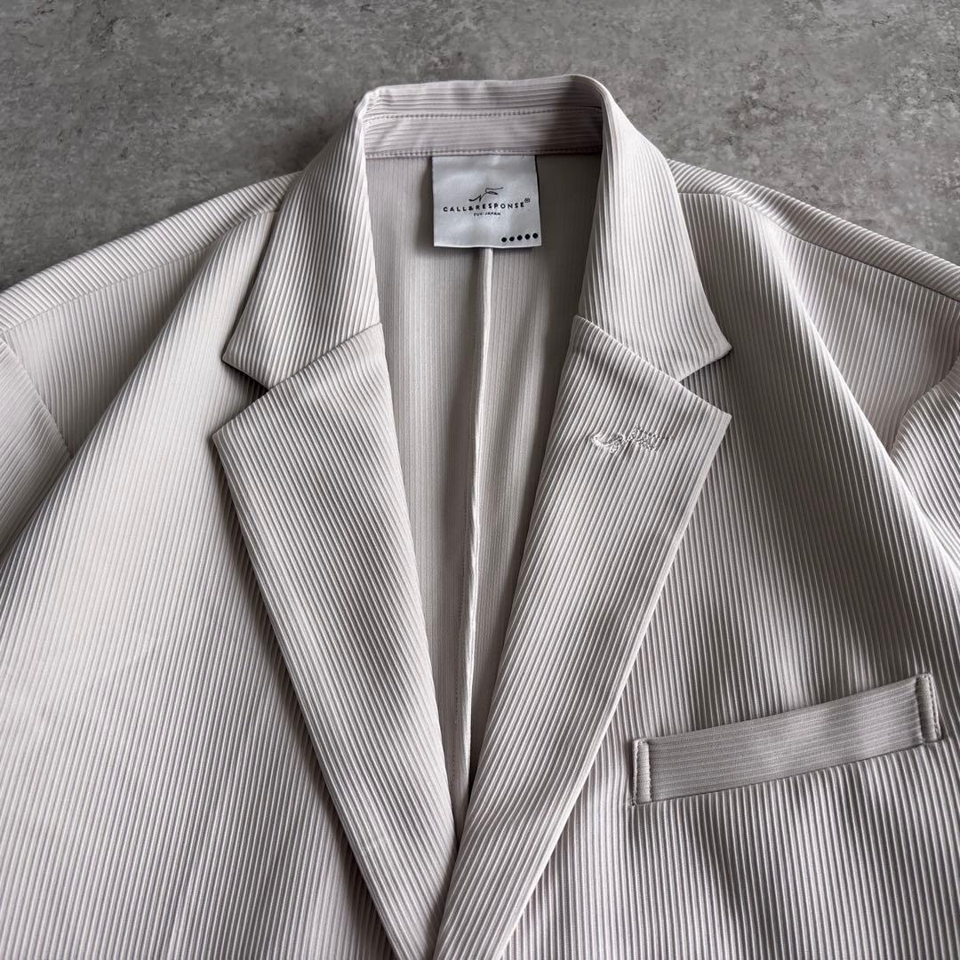 極美品■コール&レスポンス【XL】セットアップ ベージュ ストレッチ プリーツ