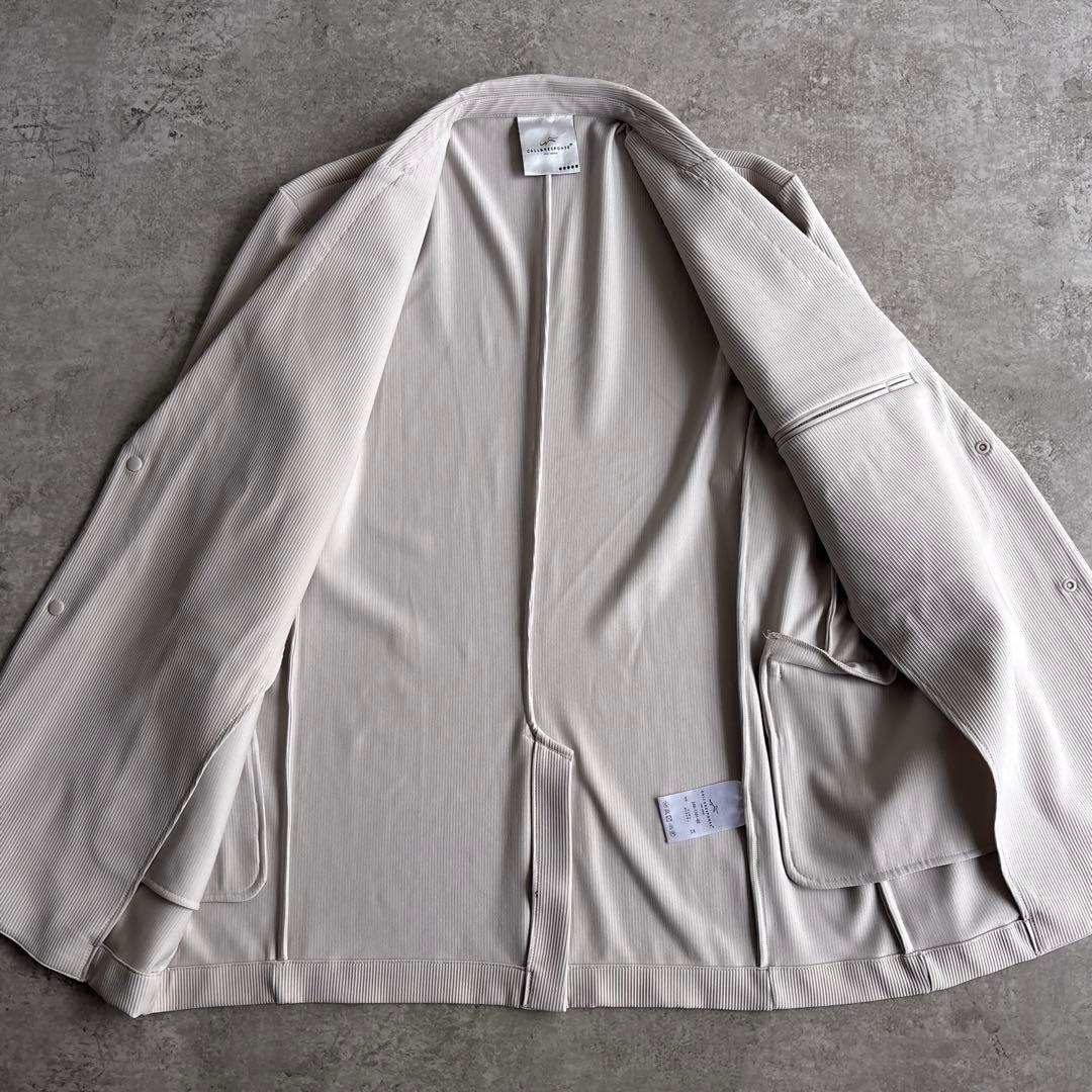 極美品■コール&レスポンス【XL】セットアップ ベージュ ストレッチ プリーツ